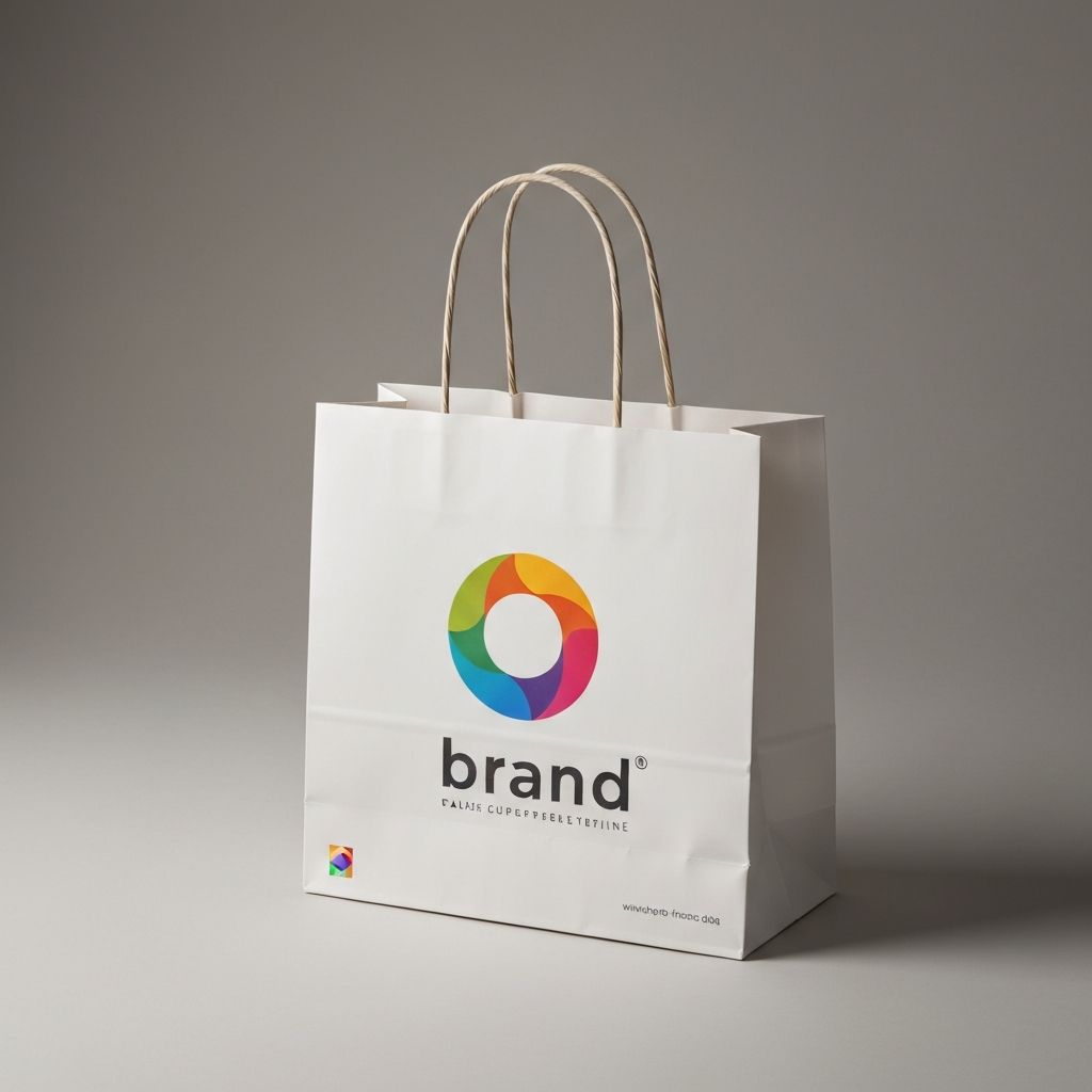 Sacola de papel personalizada premium com design moderno